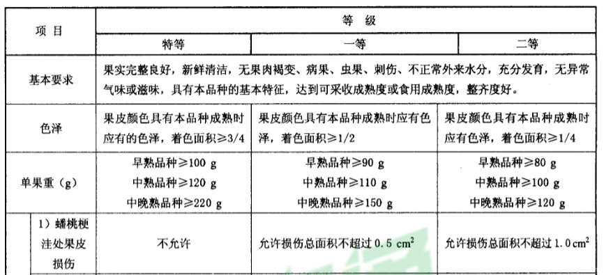 蟠桃等級劃分